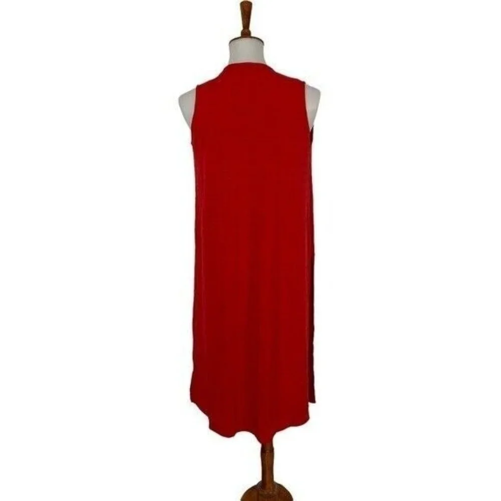 Lularoe Cardigan XS Red Sleeveless Duster Boho Festival Layering Chic‎